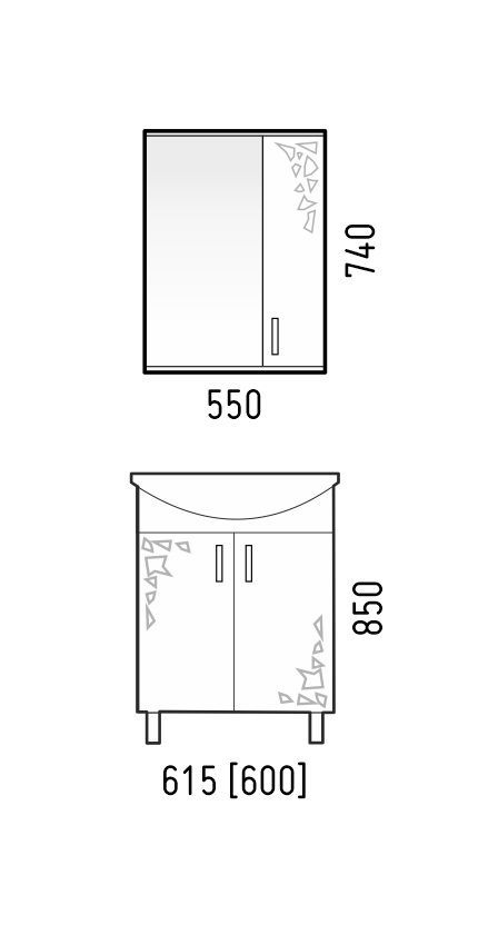Зеркало-шкаф АССОЛЬ 55, K507458, CETUS