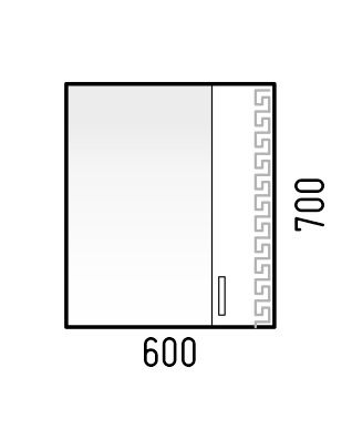 Зеркало-шкаф ОЛИМП 60, K507329, CETUS