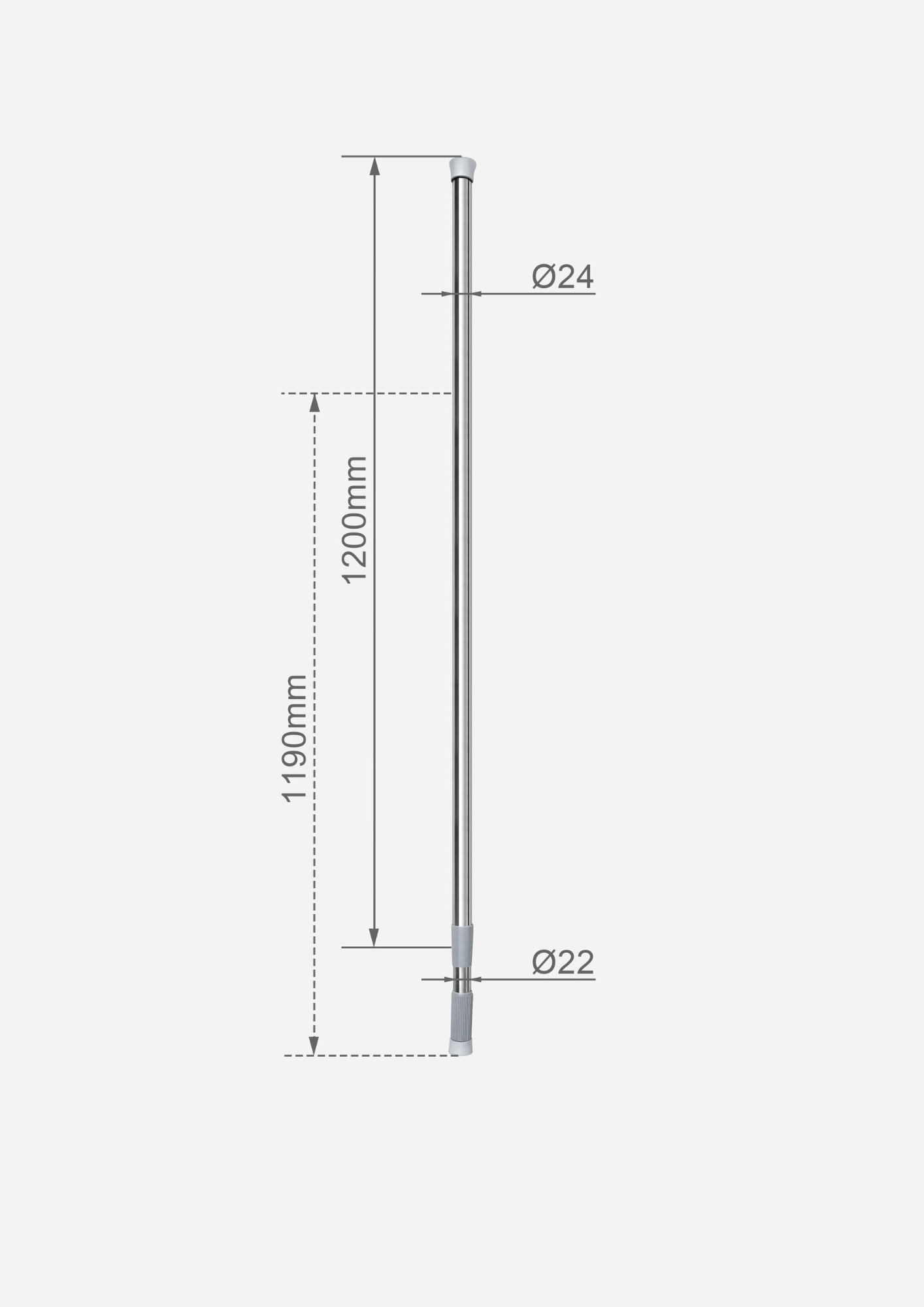 Карниз для ванной комнаты, 135-235 см, хром, CETUS, CSCR68599