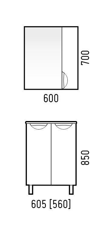 Зеркало-шкаф "МОККО" 60, С509008, CETUS
