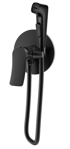Встраиваемый смеситель с гигиеническим душем, Linea Black, CETUS, CSLB113553BS