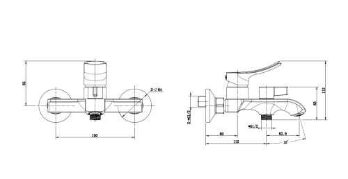 Смеситель для ванны, Linea, CETUS, CSL6253553C