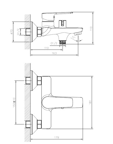 Смеситель для ванны, Umbra, CETUS, CSU6163563C